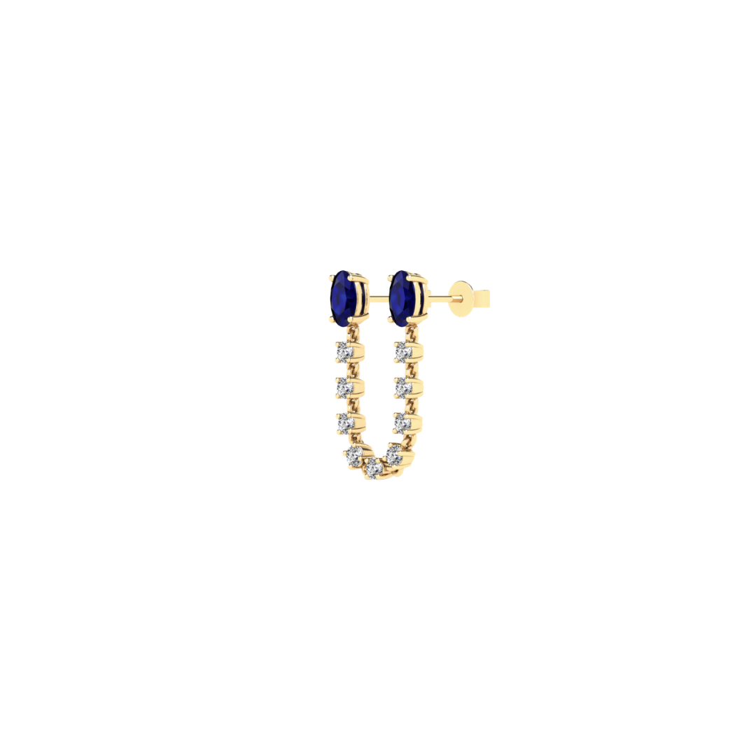 Sapphire Oval Jump Rope Earrings