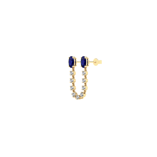 Sapphire Oval Jump Rope Earrings