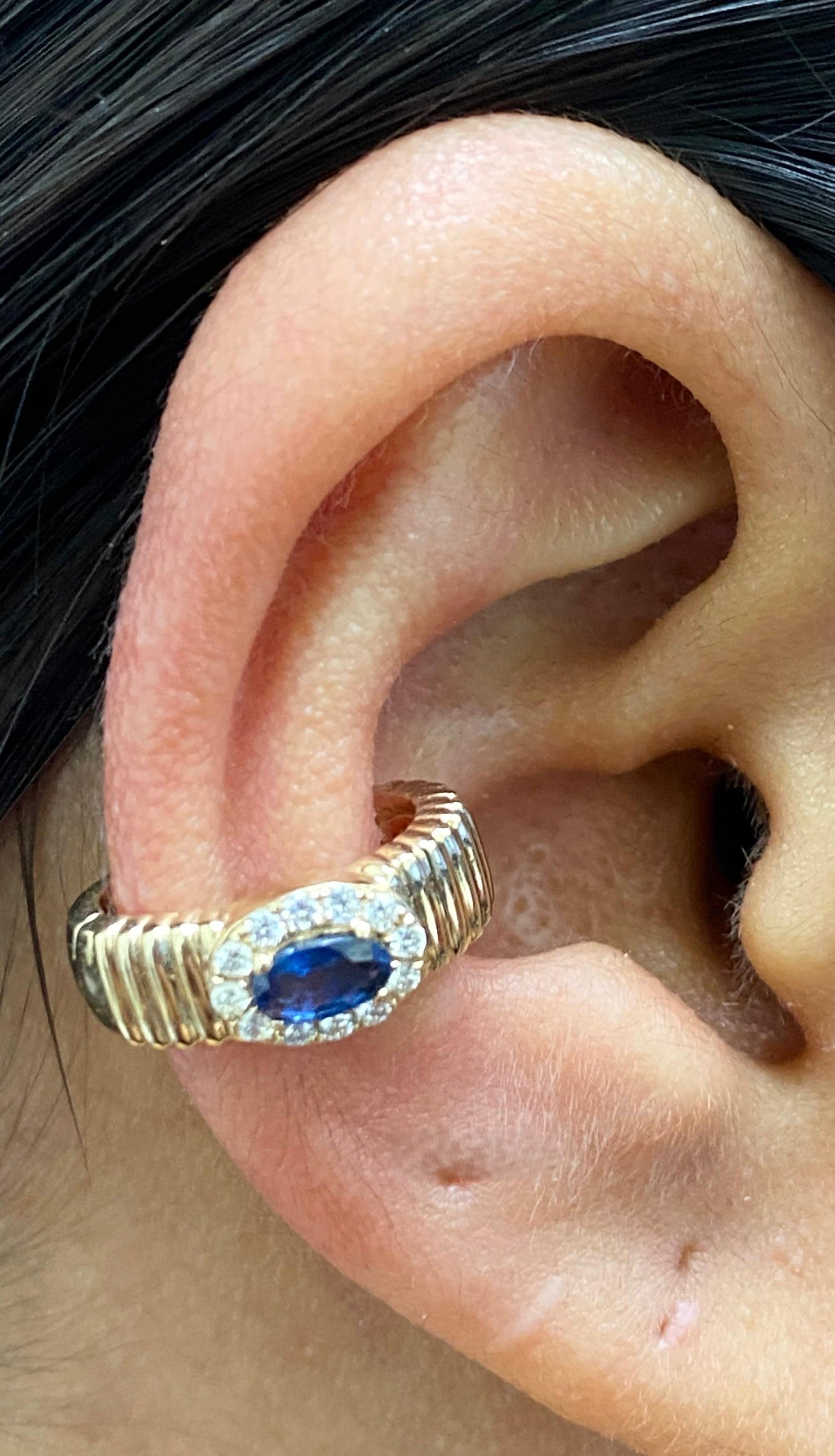 Sapphire and Diamond Ear Cuff – Henri Noël
