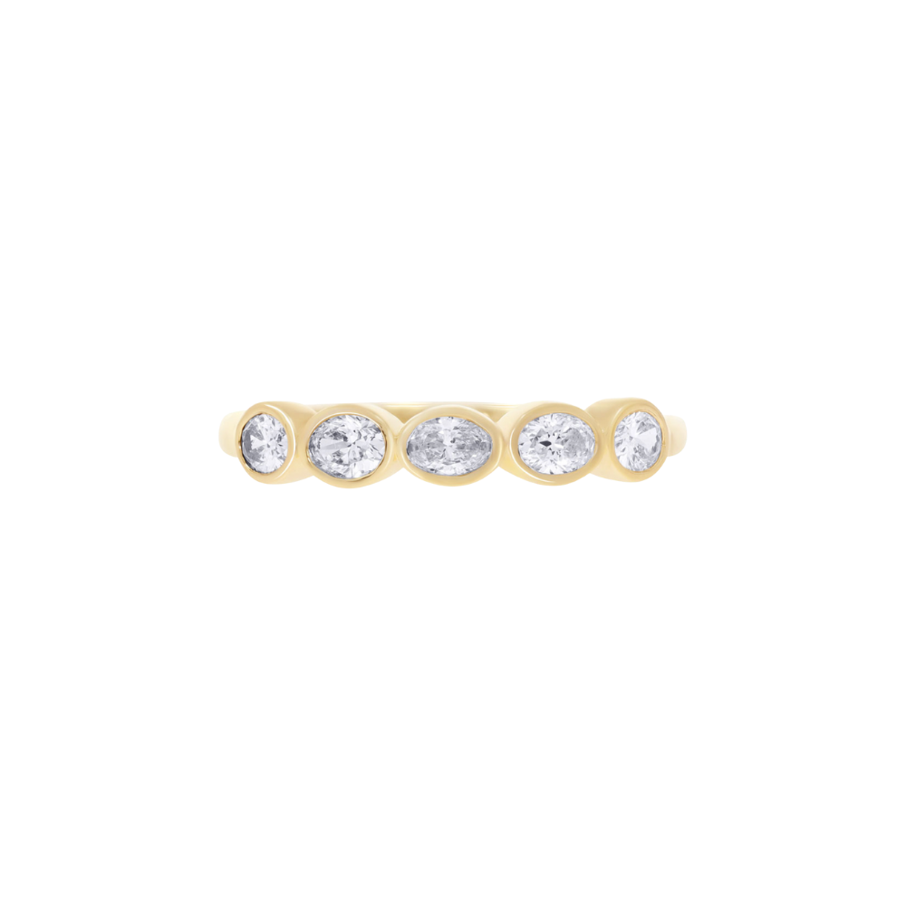 East West Bezel Oval Diamond Ring – Henri Noël