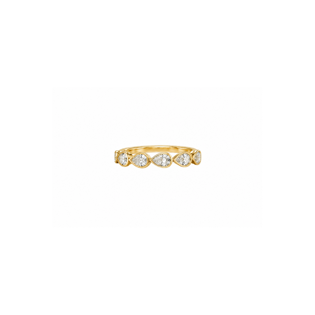 East West Pear Bezel Diamond Ring – Henri Noël