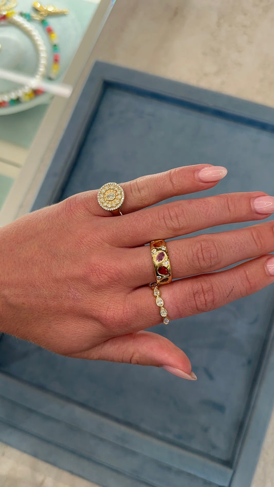 East West Pear Bezel Diamond Ring