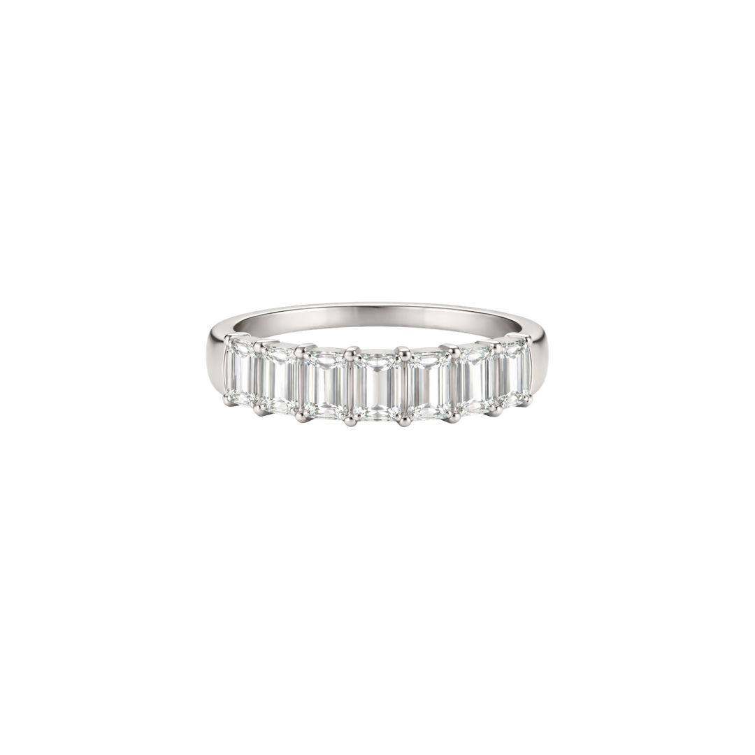 Emerald-Cut Diamond Half Eternity Band – Henri Noël