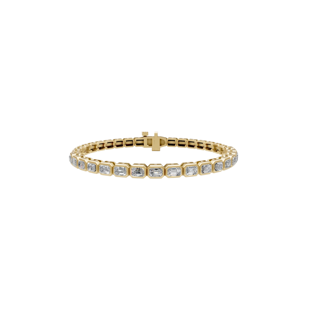Emerald-Cut Bezel Diamond Tennis Bracelet – Henri Noël