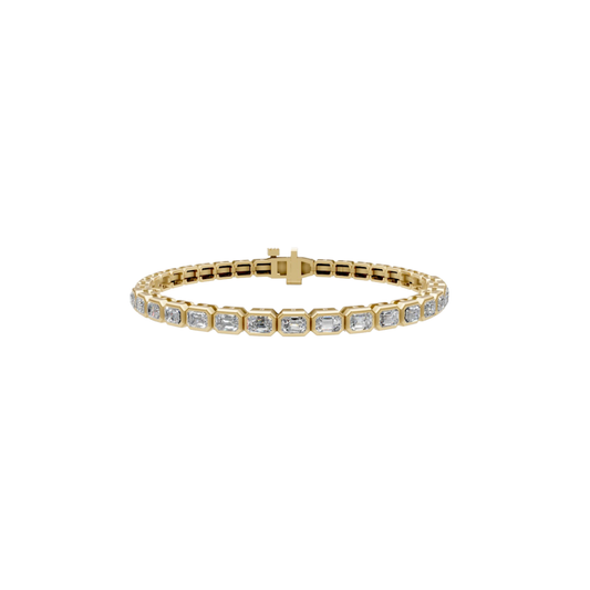 Emerald-Cut Bezel Diamond Tennis Bracelet – Henri Noël
