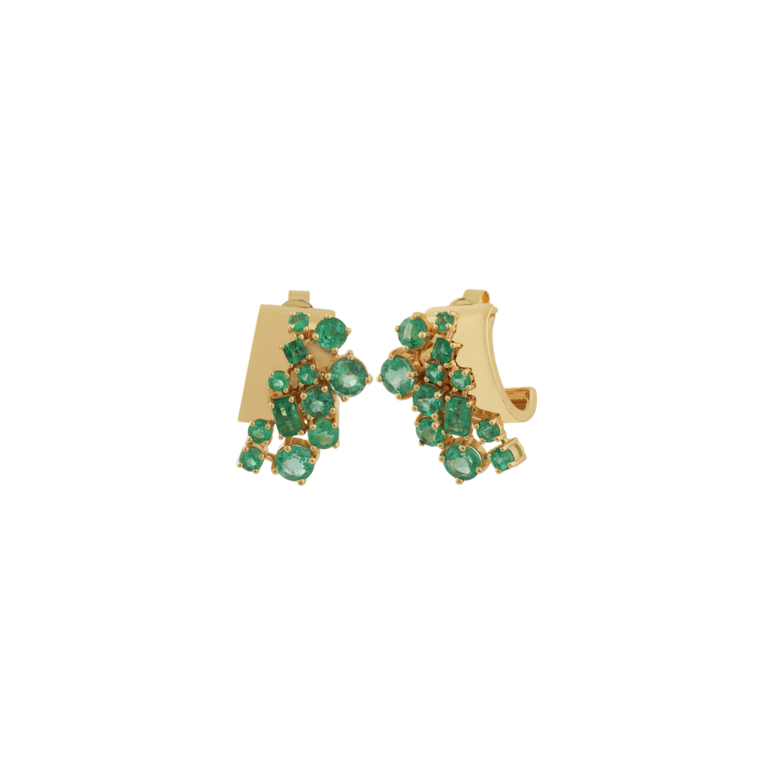 Emerald Cluster Earrings