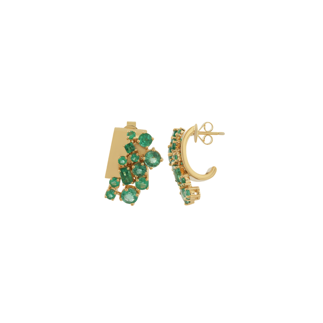 Emerald Cluster Earrings