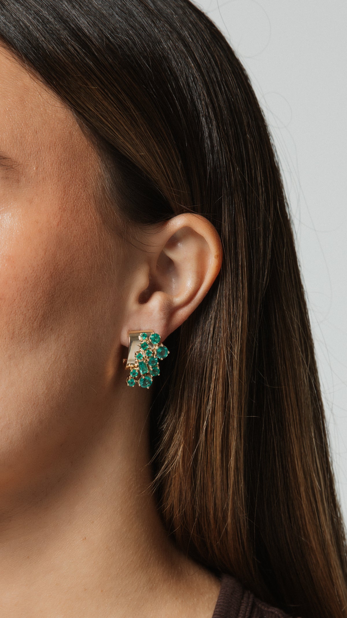 Emerald Cluster Earrings