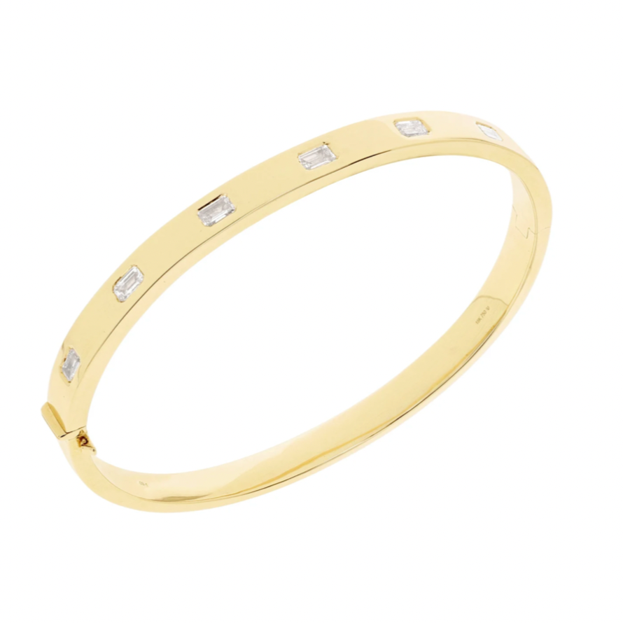 Emerald Cut Diamond Bangle – Henri Noël