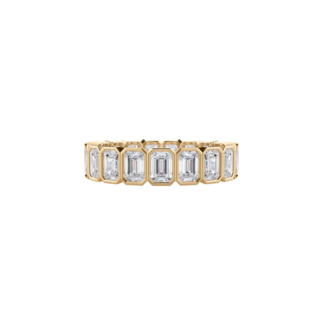 Emerald Cut Diamond Bezel Eternity Band – Henri Noël