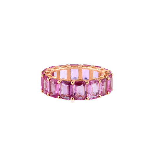 Emerald Cut Gemstone Eternity Band – Henri Noël