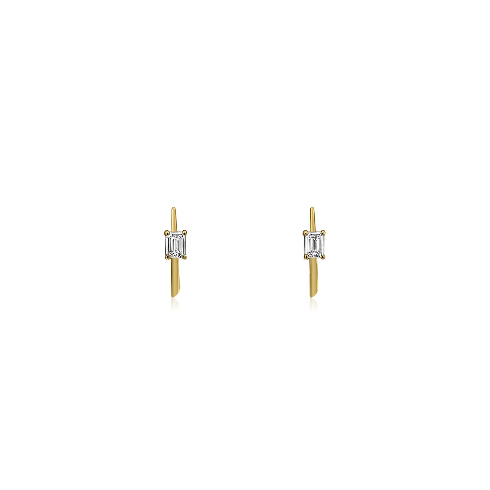 Emerald Diamond Bar Studs – Henri Noël
