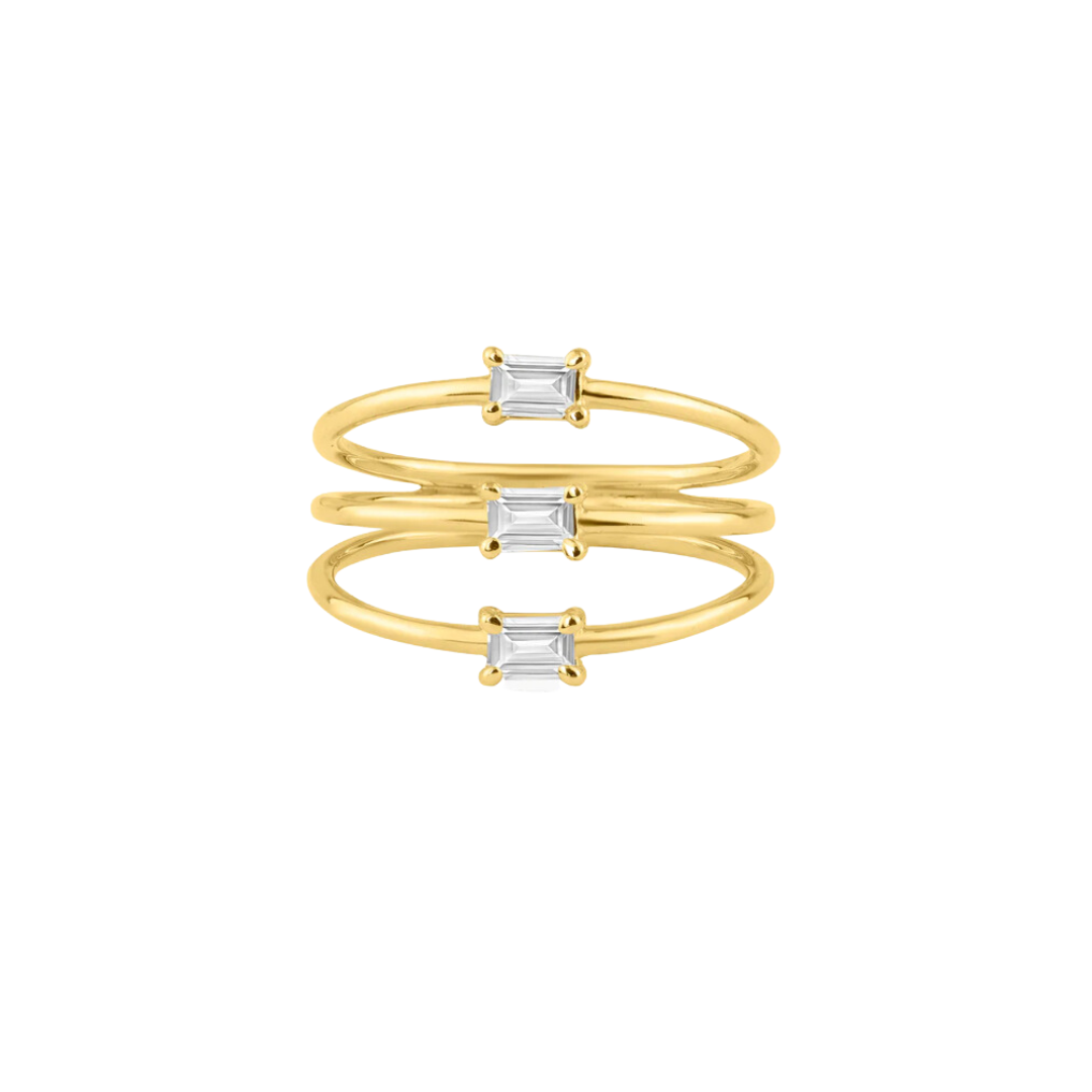 Emerald Diamond Triple Stacking Ring – Henri Noël