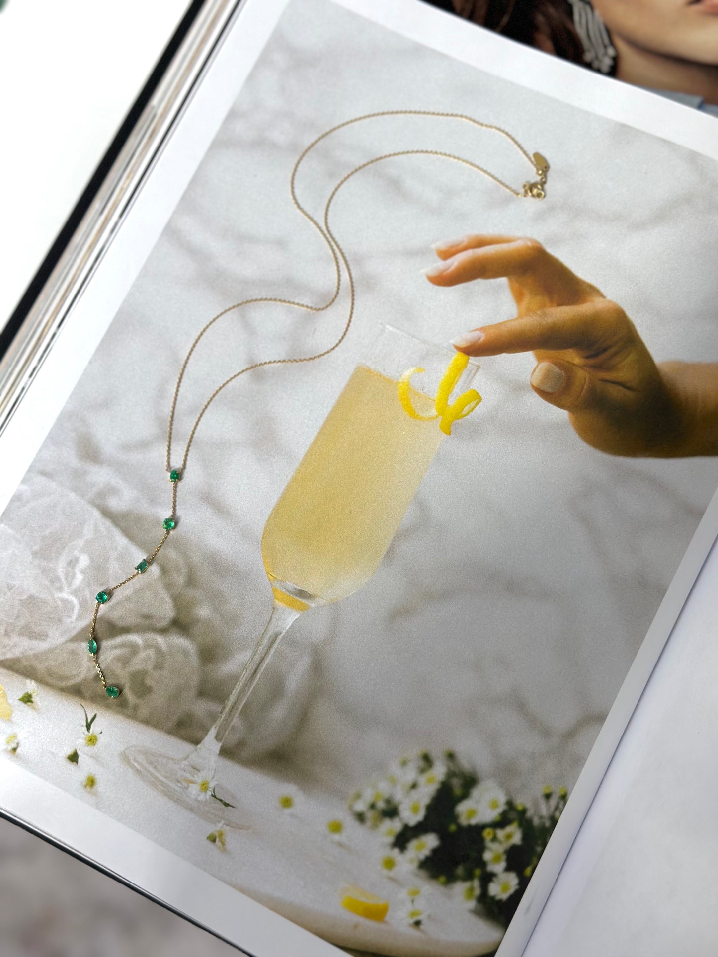 Emerald Lariat Necklace – Henri Noël