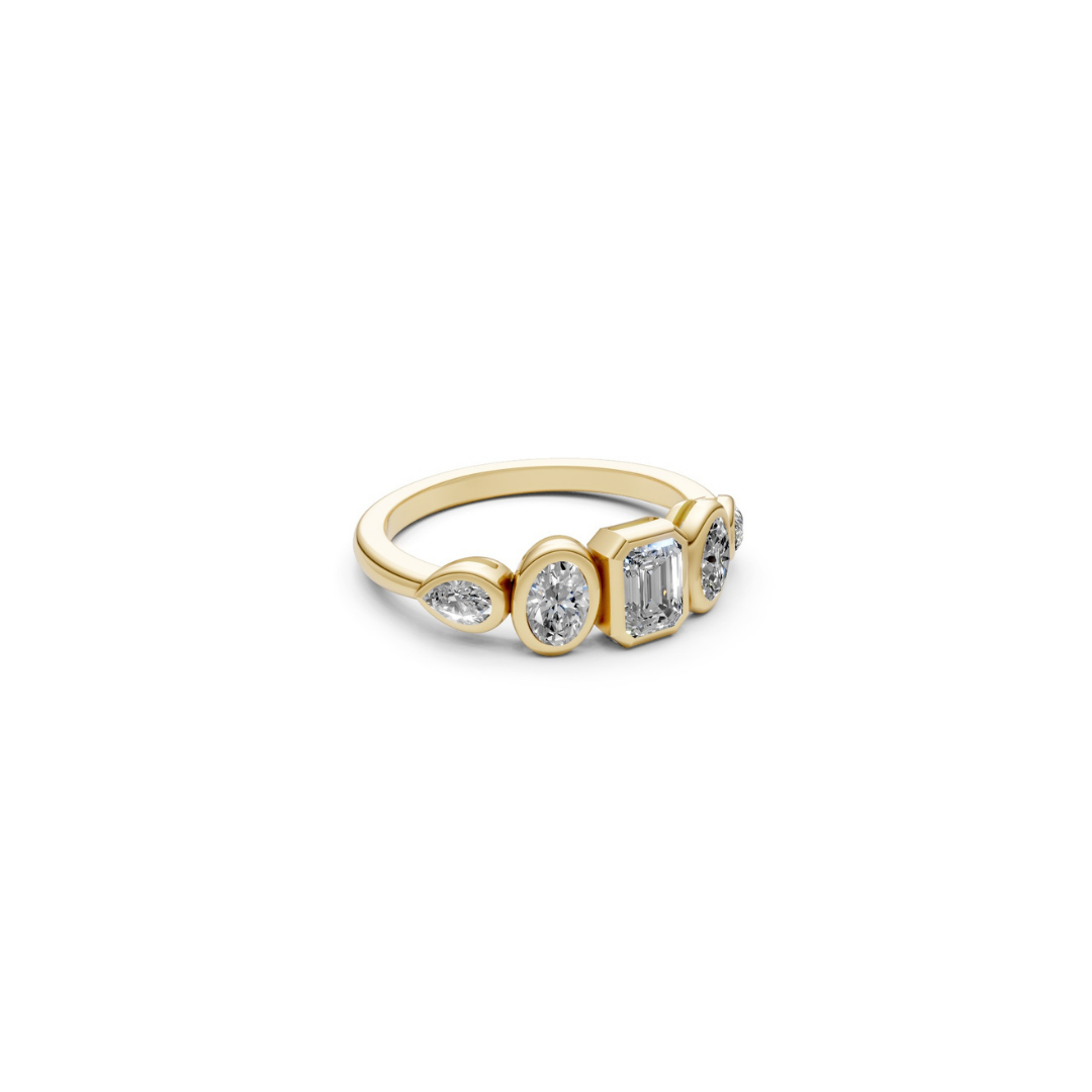 Emerald Mixed Shaped Bezel Ring – Henri Noël
