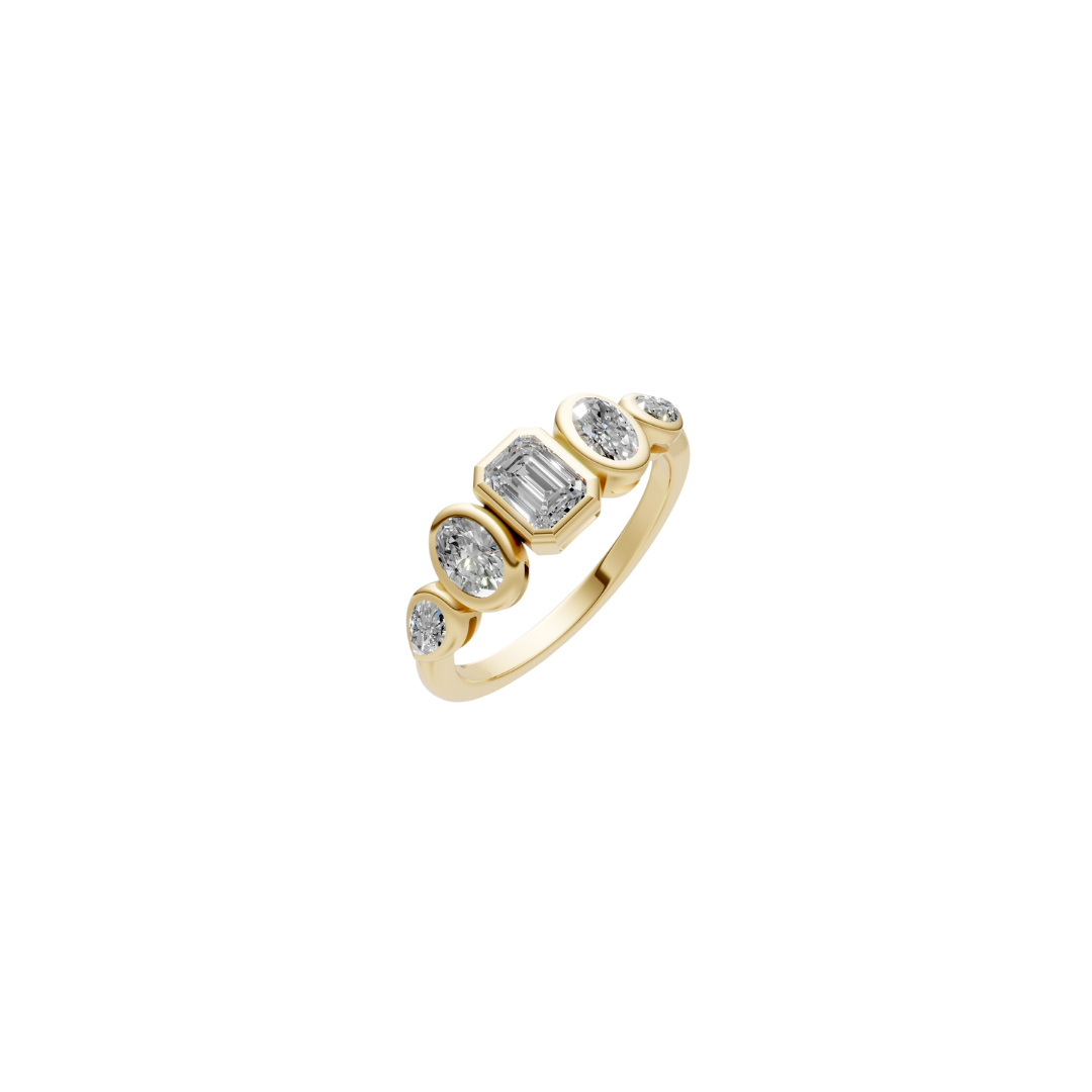 Emerald Mixed Shaped Bezel Ring – Henri Noël