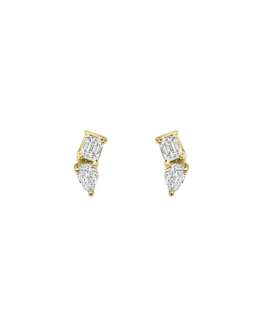 Emerald & Pear Diamond Studs – Henri Noël