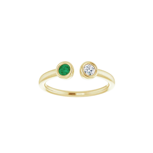 Emerald and Diamond Bezel Pinky Ring – Henri Noël