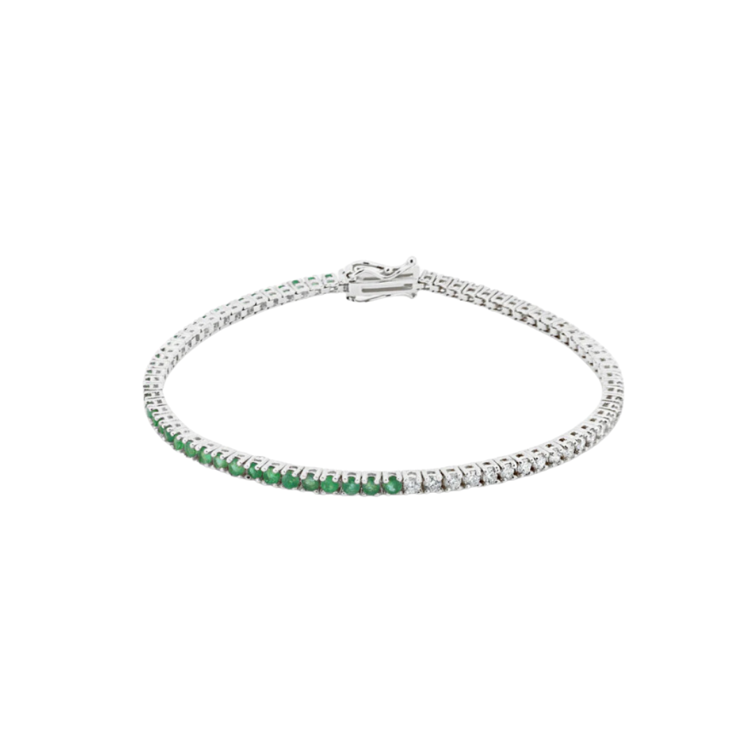 Emerald and Diamond Tennis Bracelet – Henri Noël