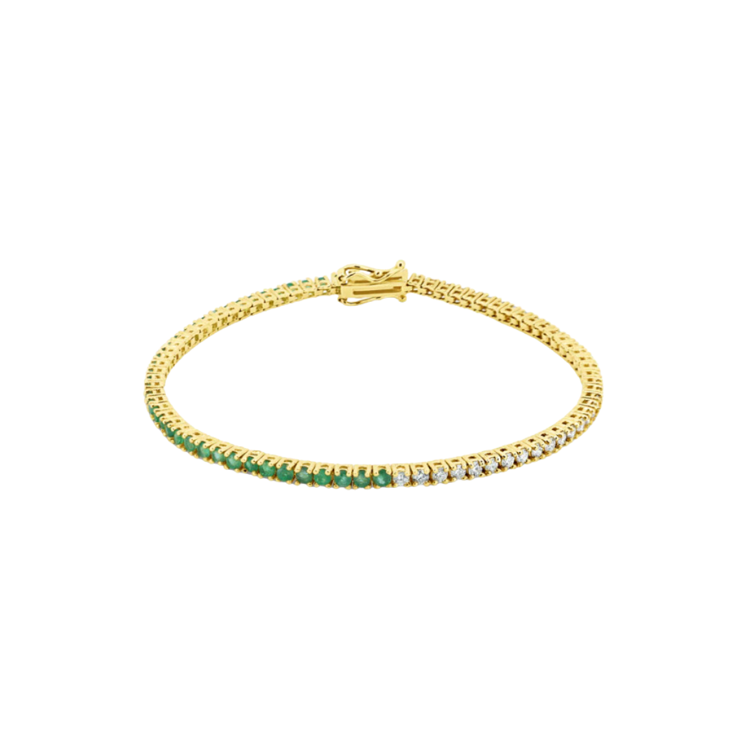 Emerald and Diamond Tennis Bracelet – Henri Noël
