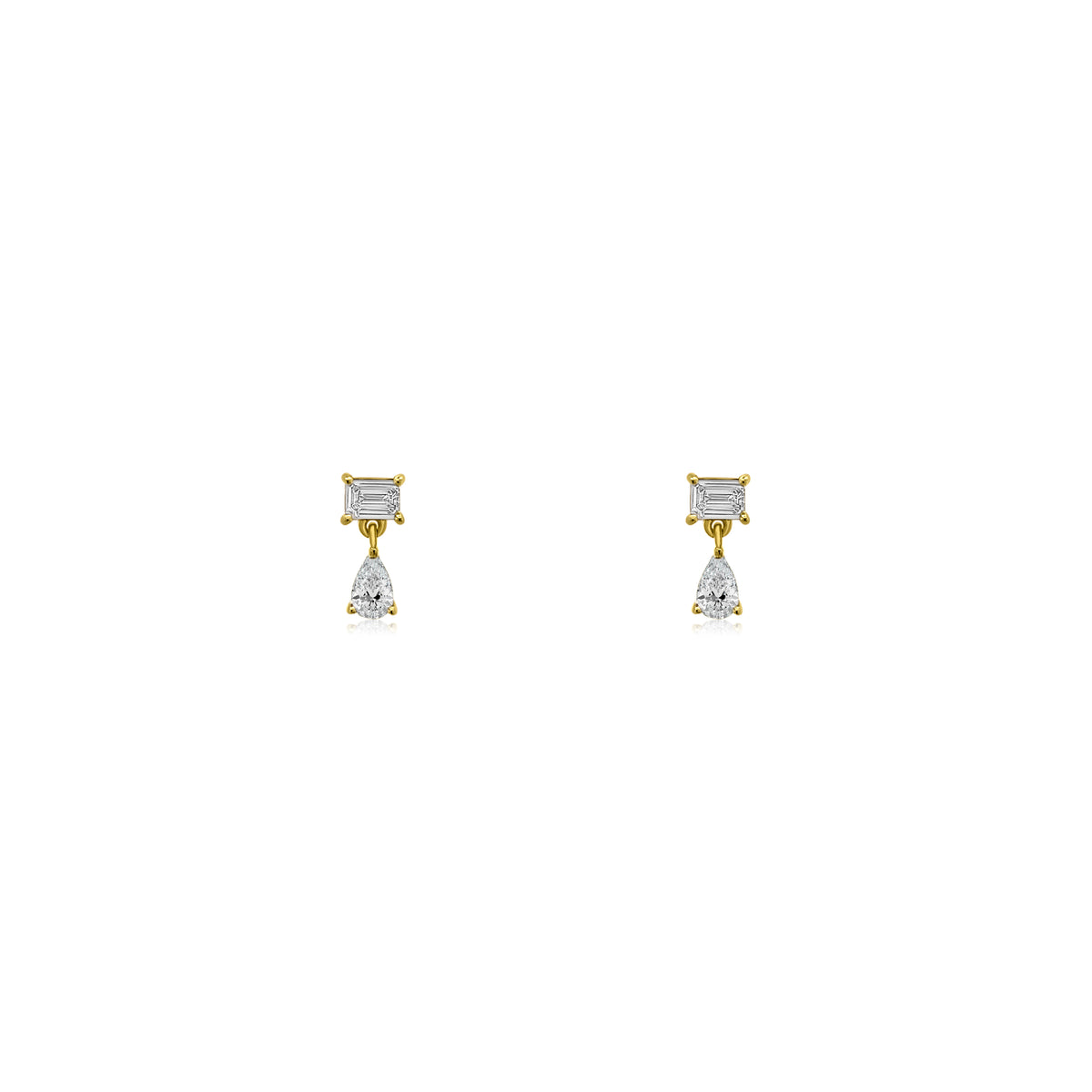 Emerald and Pear Mini Drop Earrings – Henri Noël