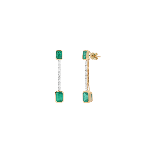 Emerald and Diamond Drop Earrings – Henri Noël