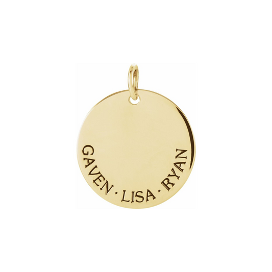 Engraved Disc Pendant – Henri Noël