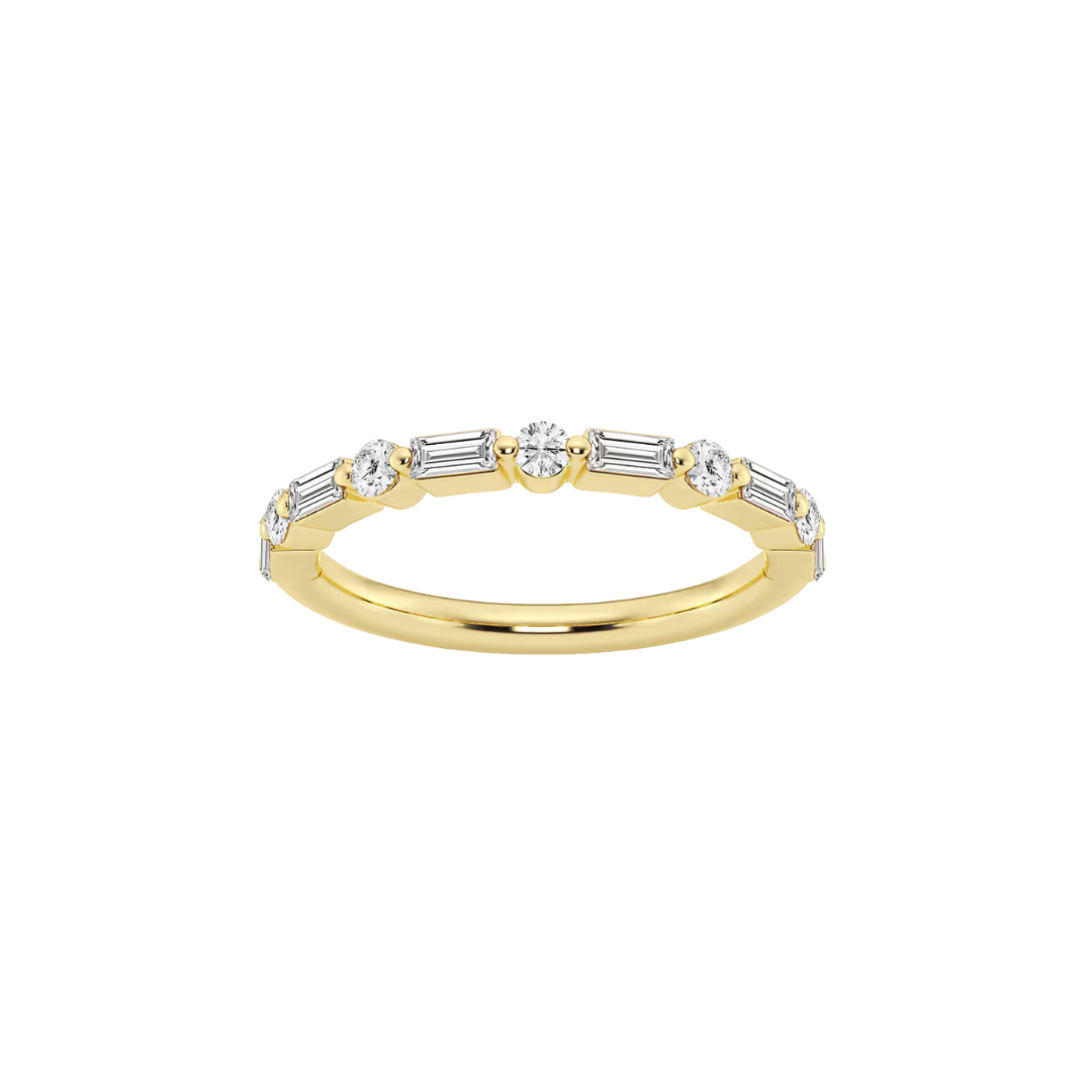 Erin Diamond Baguette and Round Ring – Henri Noël