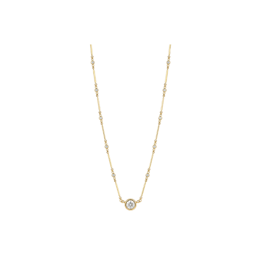 Estate Bezel Diamond Bar Necklace – Henri Noël