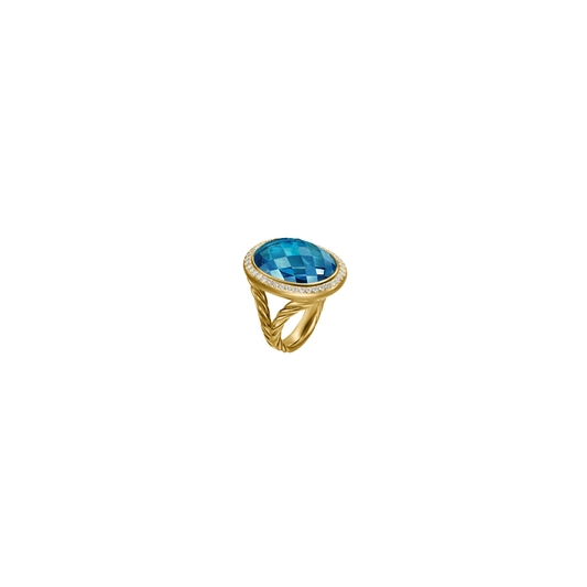 Estate David Yurman Albion Oval Ring- Blue Topaz