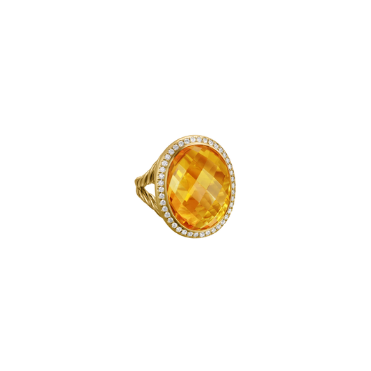 Estate David Yurman Albion Oval Ring- Citrine
