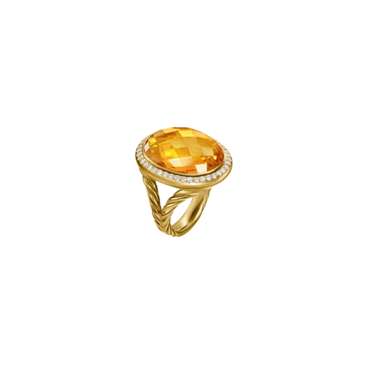 Estate David Yurman Albion Oval Ring- Citrine