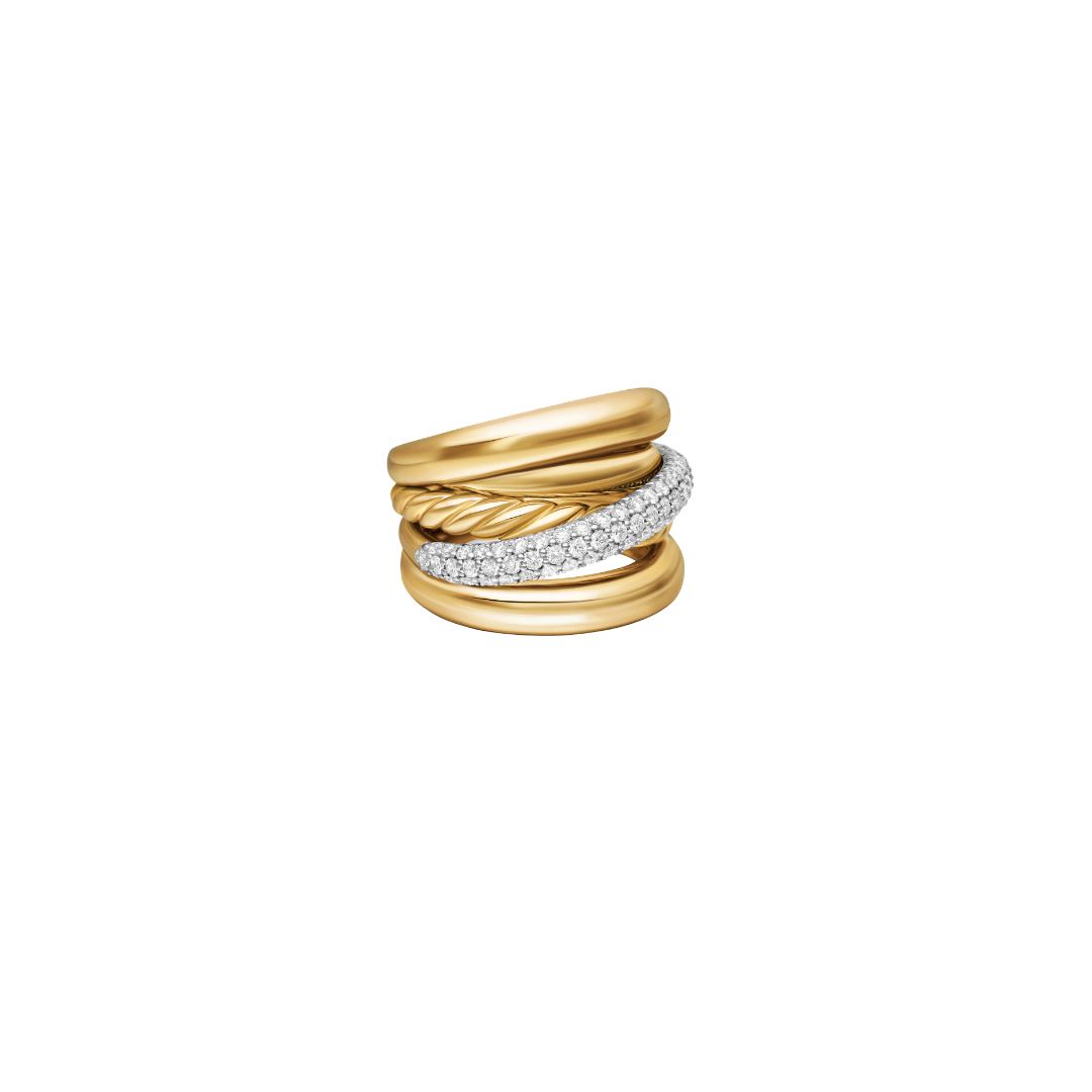 Estate David Yurman Pave Crossover Five Row Ring