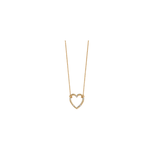 Estate Diamond Open Heart Necklace