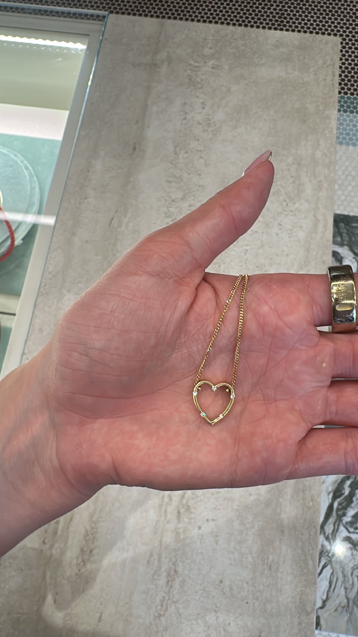 Estate Diamond Open Heart Necklace – Henri Noël