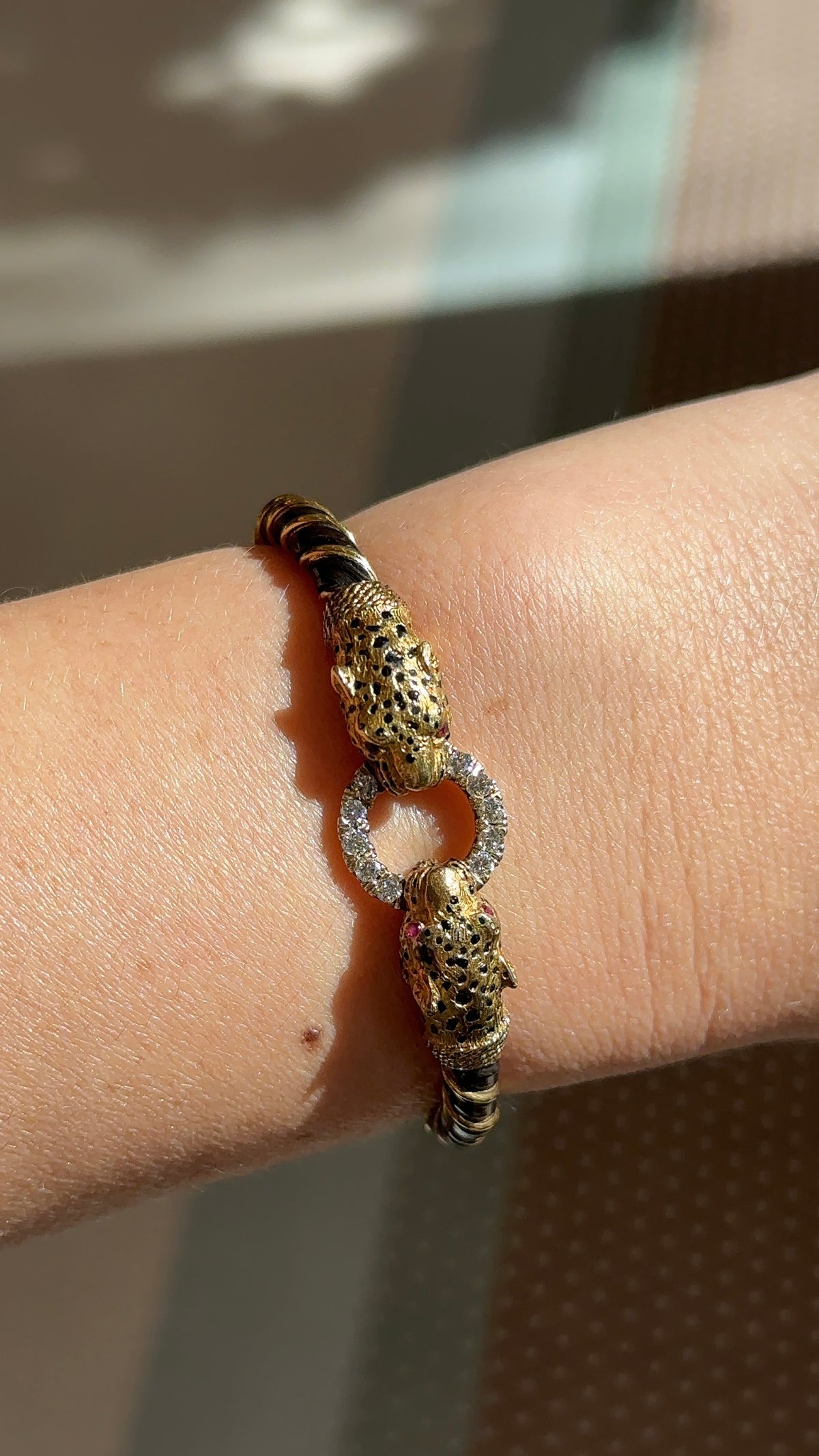 Estate Double Cheetah Bangle – Henri Noël