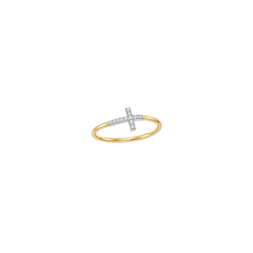 Estate Gold and Diamond Cross ring