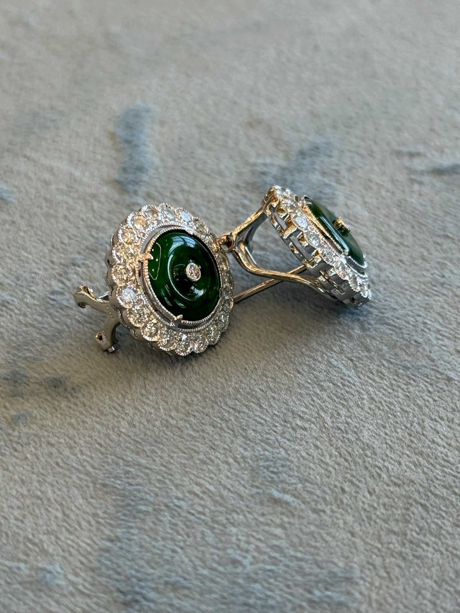 Estate Jade and Diamond Earrings – Henri Noël