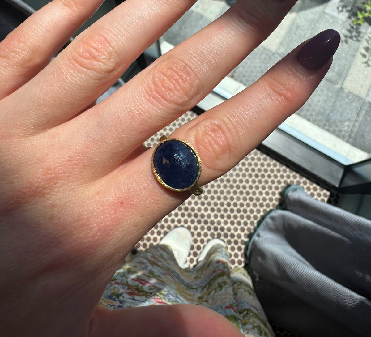 Estate Marco Bicego East West Blue Sapphire Ring – Henri Noël
