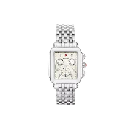 Estate Michele Deco Diamond Stainless Steel Watch – Henri Noël