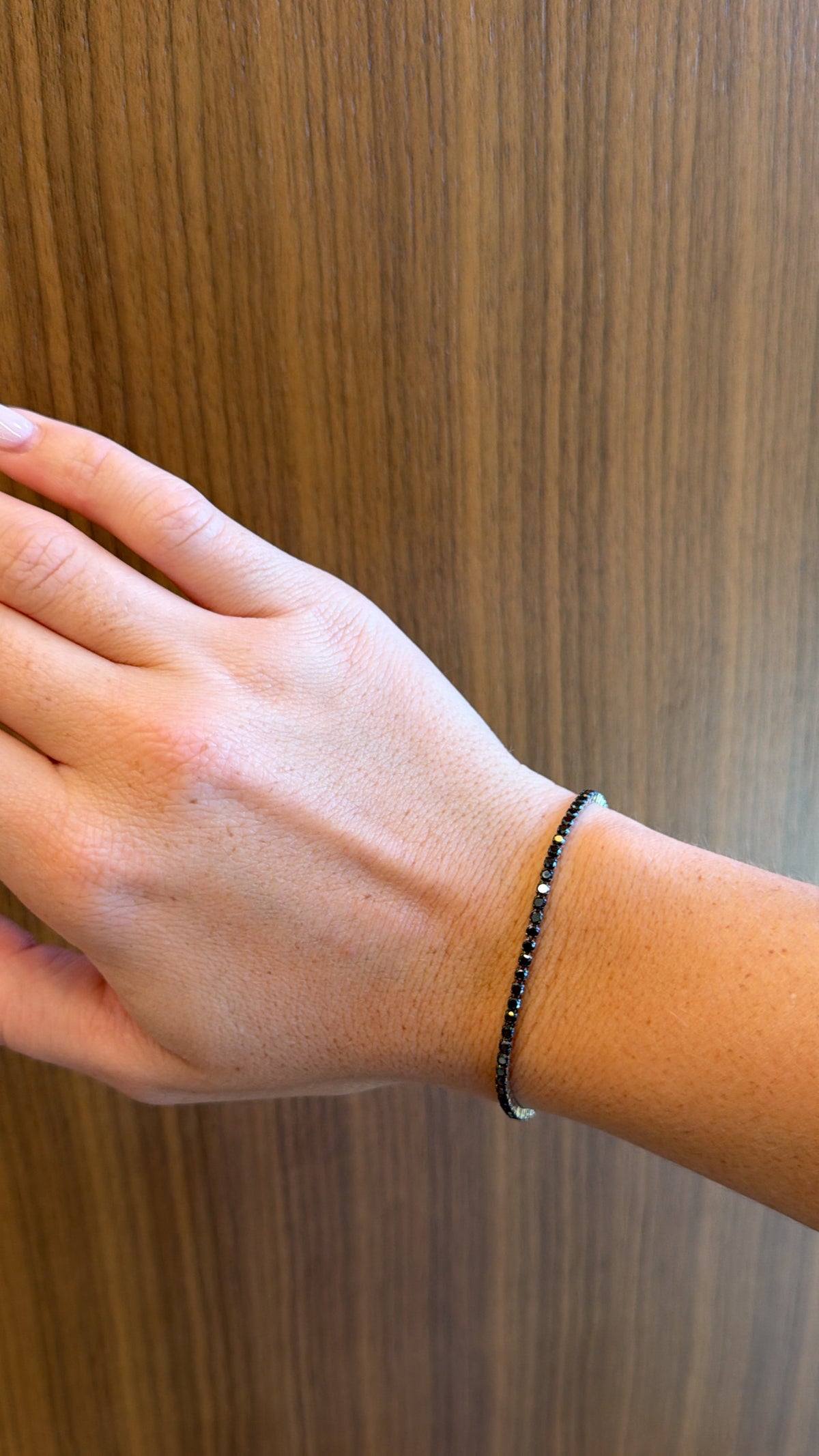 18k White Gold Black Diamond Tennis Bracelet