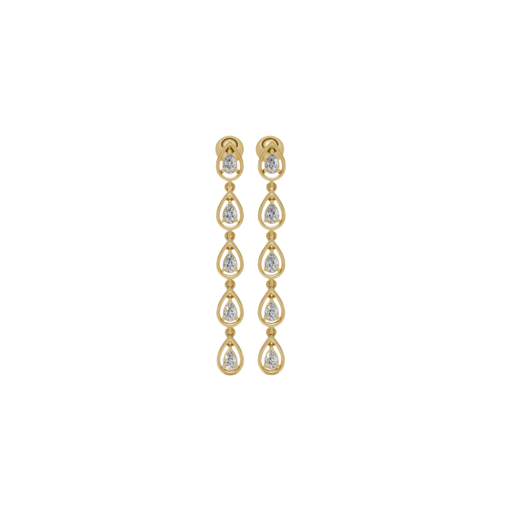 Fancy Bezel Pear Diamond Dangle Earrings – Henri Noël