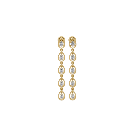 Fancy Bezel Pear Diamond Dangle Earrings – Henri Noël