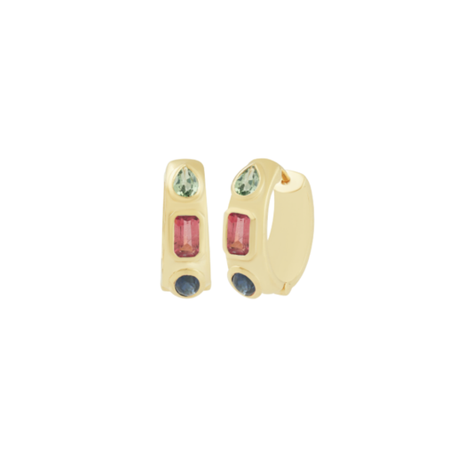 Fancy Shape Gemstone Mini Hoops – Henri Noël