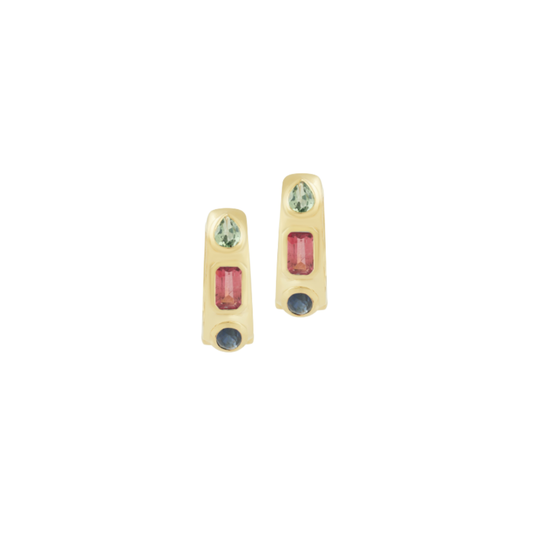 Fancy Shape Gemstone Mini Hoops – Henri Noël
