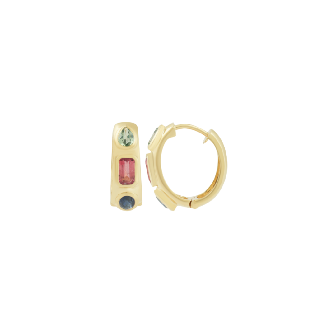 Fancy Shape Gemstone Mini Hoops – Henri Noël