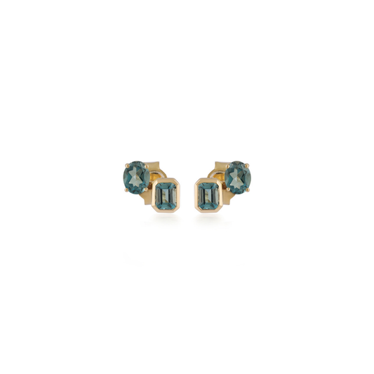 Fancy Blue Topaz Studs – Henri Noël