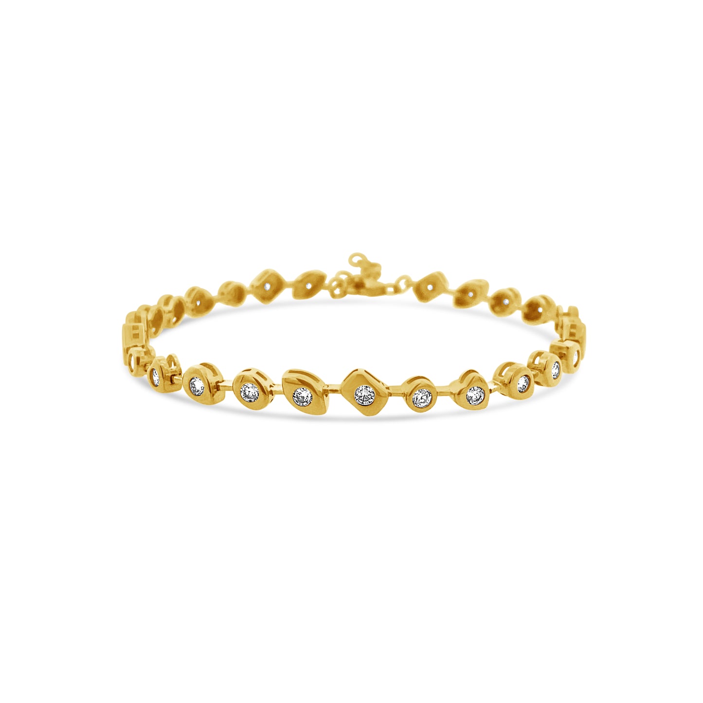 Fancy Gold Shaped Tennis Bracelet – Henri Noël