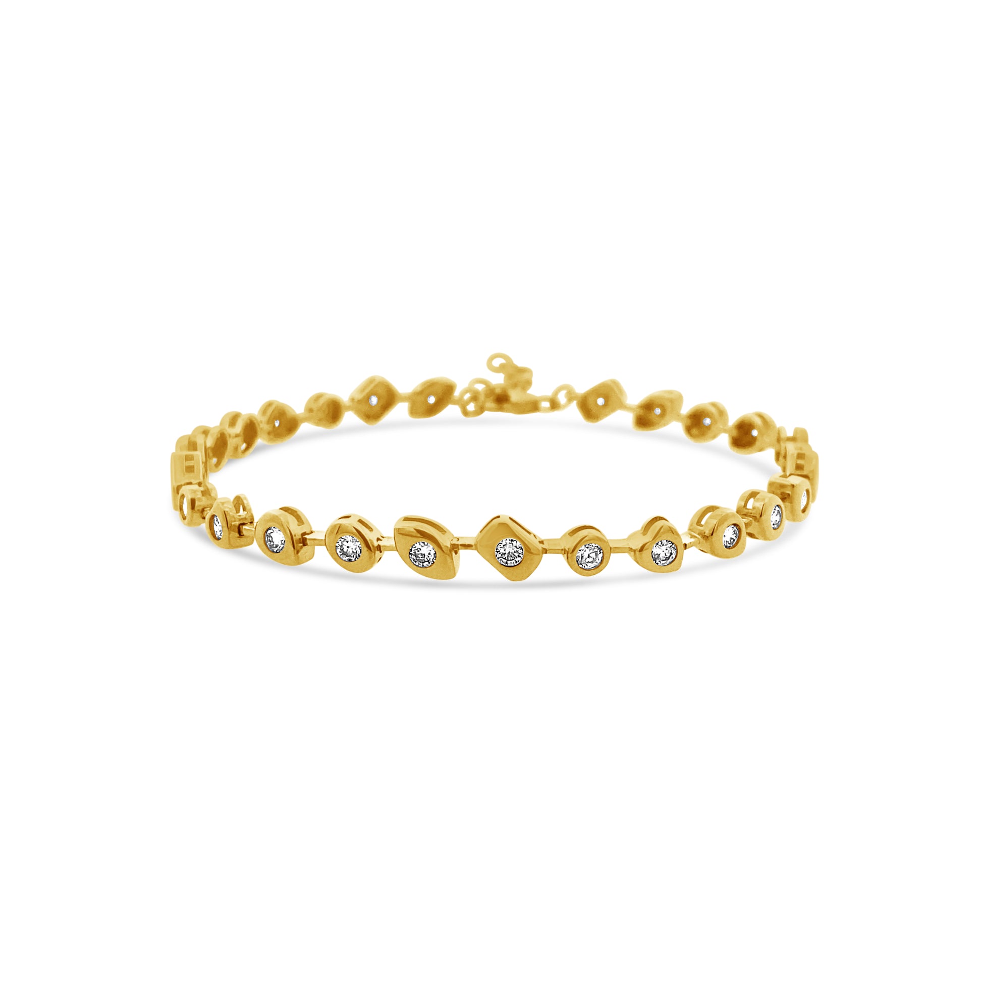 Fancy Gold Shaped Tennis Bracelet – Henri Noël