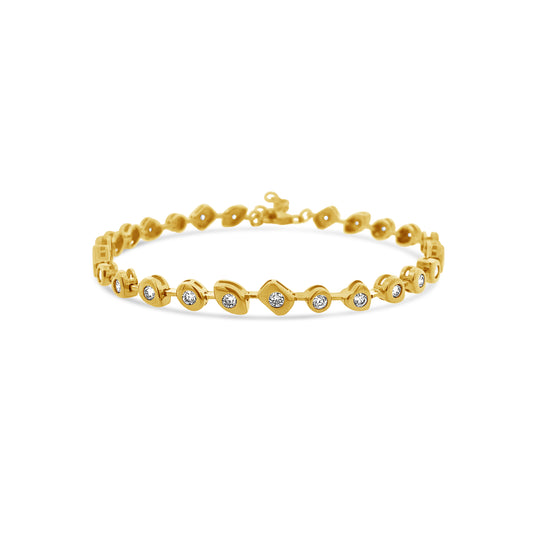 Fancy Gold Shaped Tennis Bracelet – Henri Noël